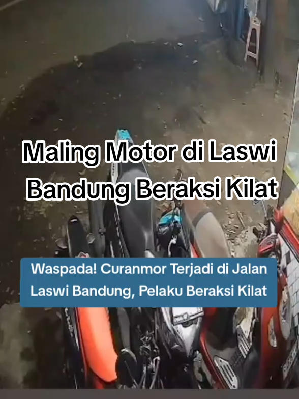 Telah terjadi aksi pencurian sepeda motor di Jalan Laswi, Kecamatan Batununggal, Kota Bandung, pada Minggu, 10 Agustus 2025, sekitar pukul 19.48 WIB. Dalam rekaman video, terlihat pelaku dengan berani beraksi meski situasi sedang cukup ramai. Wargi Bandung, mari selalu berhati-hati dan waspada terhadap aksi kejahatan di sekitar kita. ? Sumber: IG @beritakotabandung ? Video: @beritakotabandung #malingmotor #curanmor #kotabandung #infobandungsatu #news 