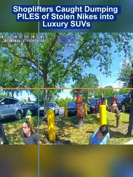 Shoplifters Caught Dumping PILES of Stolen Nikes into Luxury SUVs #cops #copsoftiktok 