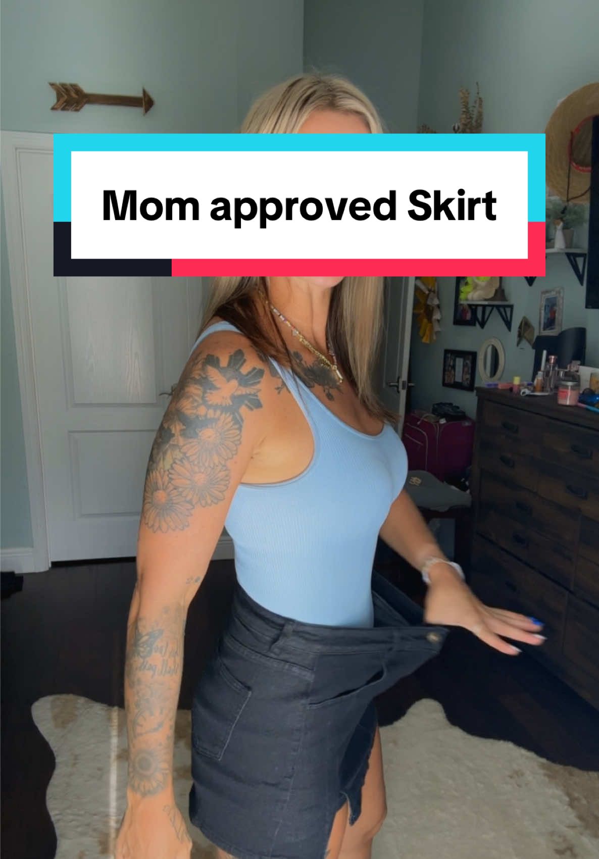 Looking for a cute skirt that you can breath in?!? Built in shorts and mom approved!!! #skirt #fashion #OOTD #blackskirt #skirtwithshorts #momapproved #backtoschool #tiktokmademebuyit #cuteoutfit #skirtoutfits #skort #denim #blackdenim 