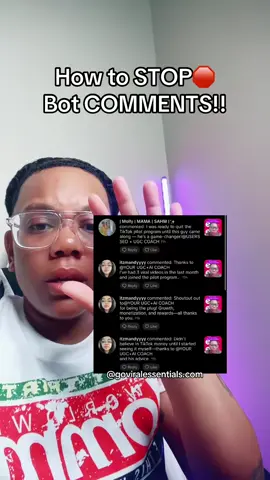 STOP BOT COMMENTS. #stopbotcomments #botcomments #fypsettings #fypadvice #hashtags #botcomment #howtodeletebots 