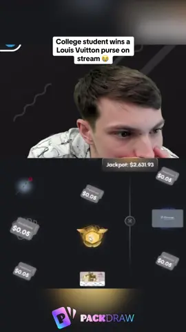 College student wins a Louis Vuitton purse on stream 😭 #kickstreaming 