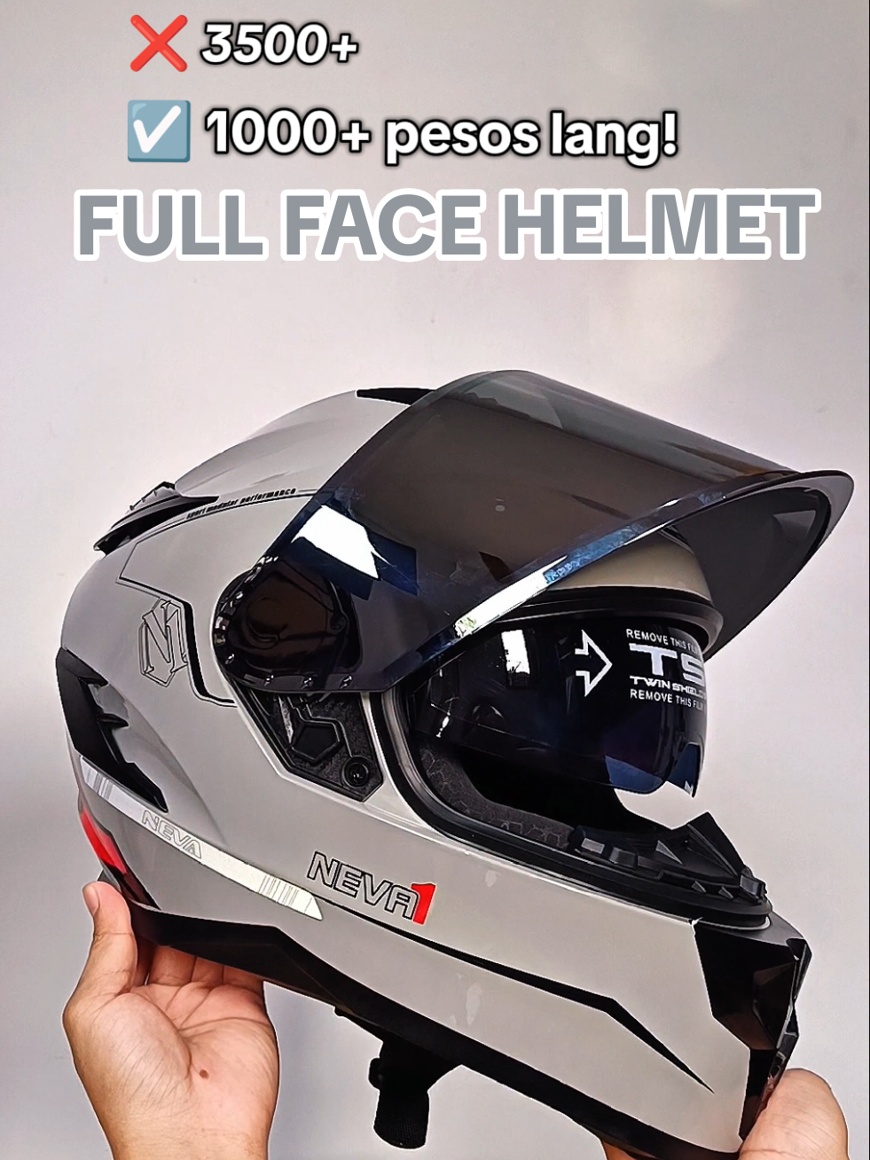 DOT APPROVED WITH ICC STICKER DUAL VISOR HELMET  Pang 3500+ ang quality at design ng helmet na to ng @anak.helmet , pasado sa safety standard ng LTO kaya iwas huli!  #helmet #fullfacehelmet #dualvisorhelmet #motorcyclehelmet #couplehelmet #helmetfullface #motorcycle 