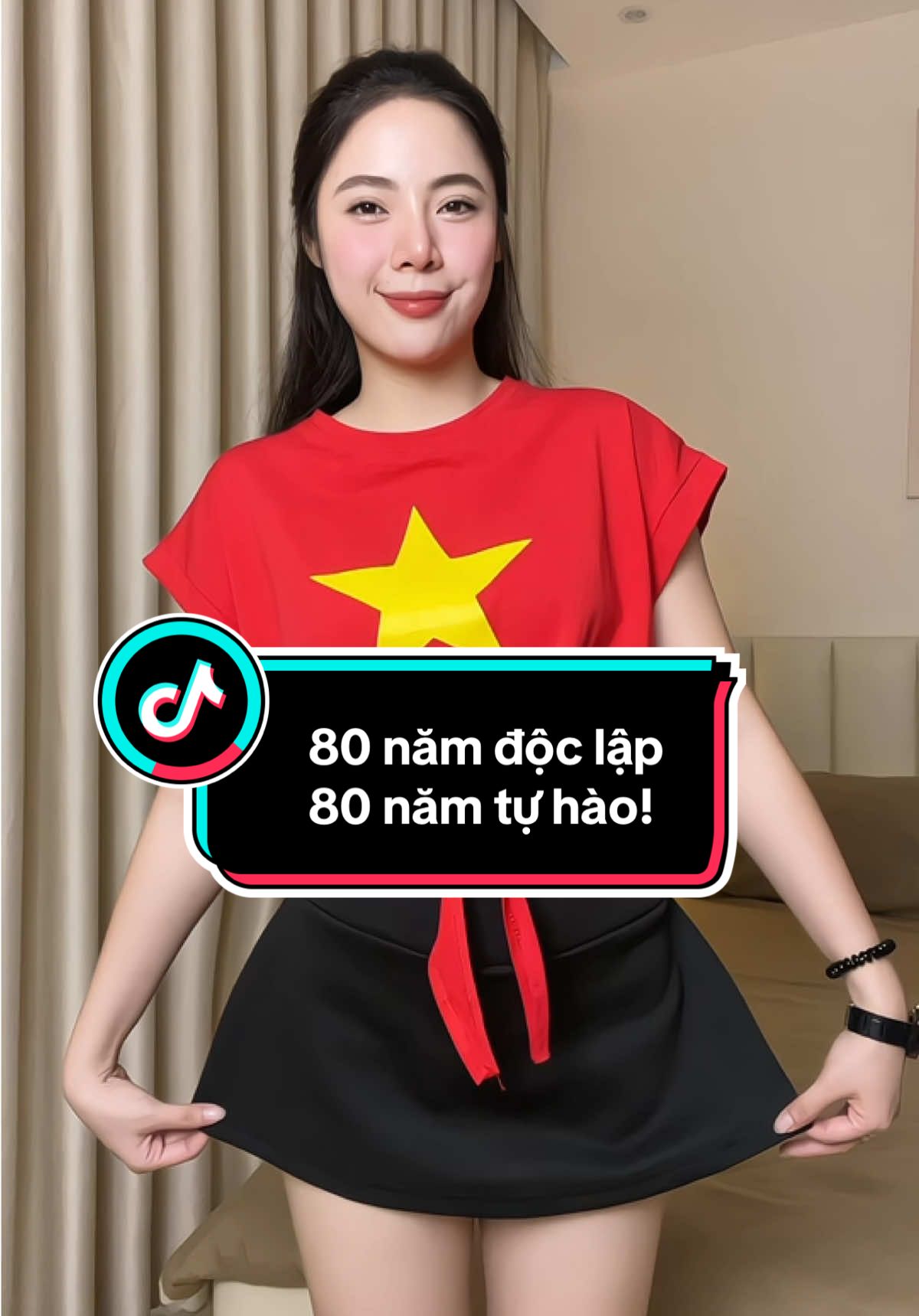 Kỷ niệm 80 năm Quốc khánh! Mặc áo cờ đỏ sao vàng, rực rỡ và tự hào cùng cả dân tộc.#áo #aocodosaovang #codosaovang #aothun #doclaptudohanhphuc #vietnam #tuhaodantoc #thoitrangnu 