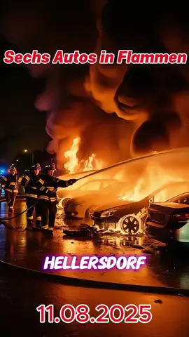 Sechs Autos in Flammen #polizei 