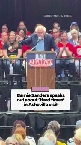 US Senator @Bernie Sanders (I-Vermont) on Sunday visited Asheville as part of his “Fight Oligarchy” tour, and spoke out against the powerful elite that have taken charge of the nation. . Sanders has traveled the country speaking out against America’s immense wealth inequality, criticizing the Trump administration policies that will cut access to healthcare and education while enriching the Elon Musks of the world. In his remarks, Sanders acknowledged the difficulty of the current moment while also finding inspiration in America’s history when the odds seemed to be against those fighting for change. “If you think back on the history of America, our people over the years, over the hundred years, in really difficult times, came together and fought and won,” he said.