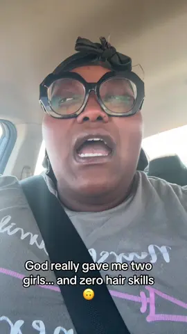 God’s got jokes — He gave me two girls with a head full of hair… and I can’t part, braid, twist… NOTHING. 😂 Poor Gucci hates when I do her hair because I only know about 3 styles, and she’s over them all. If anybody teaches natural hair classes — and you’re easy to learn from — drop your info. I need to pick up a few styles before Gucci graduates. #Gir#GirlMomt#NaturalHairJourneyi#HairStrugglesm#MomLifet#NaturalHairCarem#MomTokr#ParentingHumort#NaturalHairStylesr#GirlMomLifer#ParentingComedya#BlackMomTokturalHairHelp