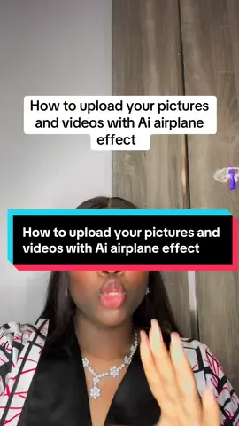 How to upload your pictures with ai airplane effect #tiktoktips #creatortips #newontiktok #tiktokbeginners #coachqueenzoe 