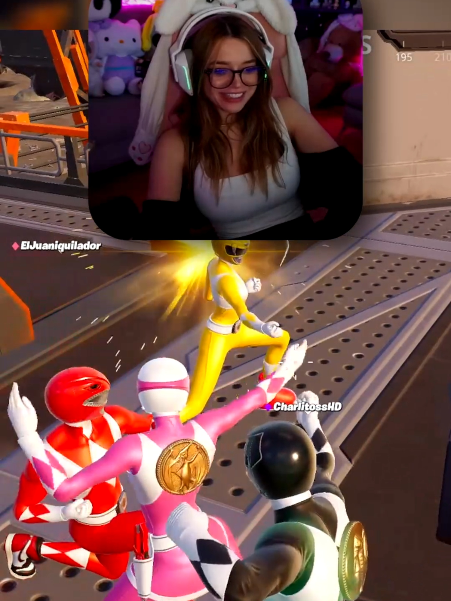 POWER RANGERS... POSE DE BATALLA!!! #nataliamx #juansguarnizo #elded #charlitoss #fortnite #twitch #powerrangers