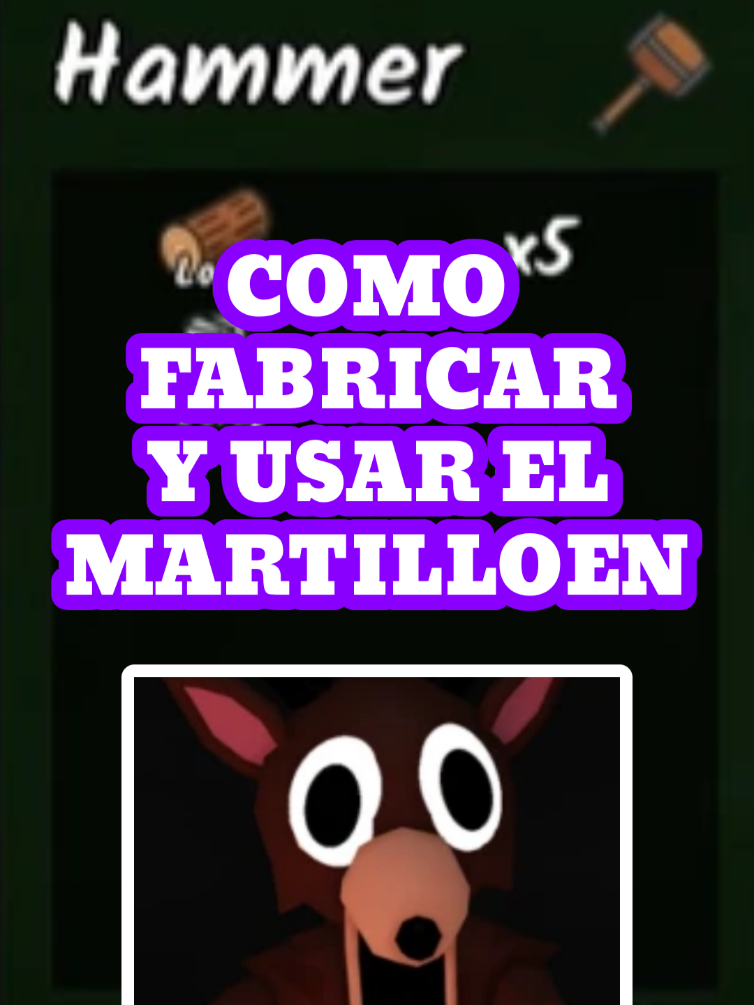 COMO HACER Y USAR EL MARTILLO para mover objetos en #99nochesenelbosque #robloxfyp #fyp