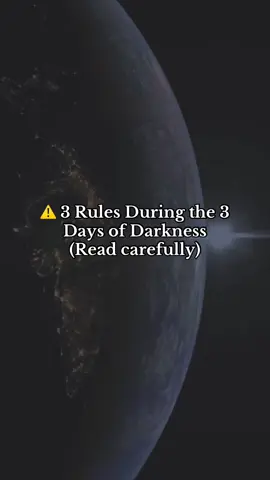 3 Rules during the #3daysofdarkness ♾️🌎✨  #survivalskills #nasa #moon #space #prophecy 