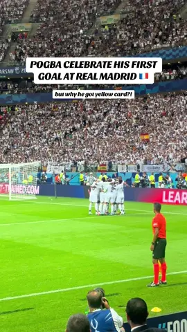 First goal and first yellow for Pogba in Real Madrid shirt #pogback #pogba #goat 