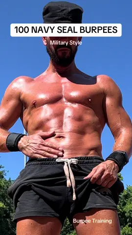 100 Navy Seal Burpees - Military Style 💯 #militarytraining #burpees #abs #calisthenics #training 