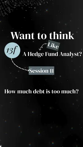 Leverage can amplify returns — or destroy them. The Debt-to-Equity (D/E) Ratio measures a company’s total debt relative to its shareholder equity. Formula: Total Debt ÷ Shareholder Equity A high D/E ratio can mean a company is aggressively financing growth — or taking on dangerous levels of risk. A low D/E ratio suggests a more conservative balance sheet, but may also mean missed growth opportunities. Hedge funds track leverage closely to understand risk, resilience, and capital allocation strategy — especially in cyclical sectors. 👇 Follow @ThirteenF for more real-world metrics hedge funds actually care about. — 🧠 DISCLAIMER This content is for educational purposes only and should not be considered financial advice. ThirteenF is not a registered investment advisor and does not recommend or endorse specific securities. Always do your own research and consult with a licensed professional before making investment decisions. — #DebtToEquity #LeverageRatio #FinancialHealth #ThirteenF #HedgeFundThinking #SmartMoneyMoves #FinanceReels #StockAnalysis #EquityResearch #InvestingEducation #BalanceSheetAnalysis #RiskManagement #CapitalStructure #FundamentalsMatterdivided by shareholder equity