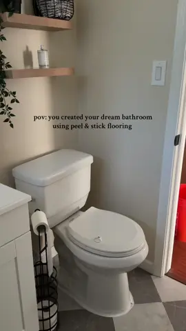 @Lowe’s thank you for creating the best peel & stick! always dreamed of a checkered floor 🖤🤍 #loweshomeimprovement #lowes #homeimprovement #peelandstick #peelandsticktile #flooring #bathroom #bathroomremodel 
