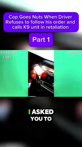 Cop Goes Nuts When Driver Refuses to follow his order and calls K9 unit in retaliation #fyp #foryoupage #duet #capcut #foryou  #police #policeofficer #policeoftiktok #duet #edit #Love #meme #viral 