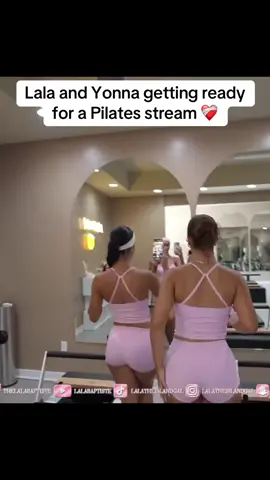 Lala and Yonna on a duo Pilates stream ❤️‍🩹 #lalabaptiste #yonnajay #fyp #streamer #clips 
