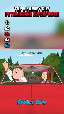 TOP 5 Family Guy Peter Insane Superpowers  #familyguy #familyguyclips #petergriffin #cartoon #top5 #ranking 