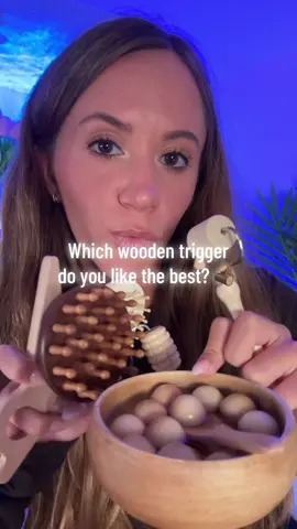 Out of these 5 wooden triggers, which one do you like the best?🪵 #asmr #asmrsounds #asmrvideo #relax #fyp 