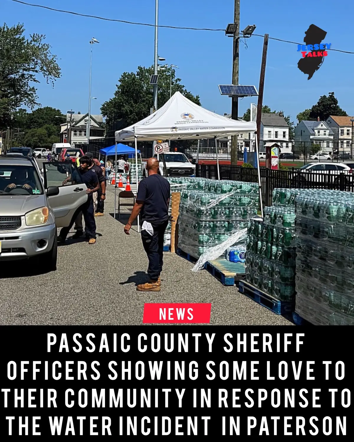 (Via @passaiccountysheriffs ) On Sunday, August 10th, officers from the Passaic County Sheriff’s Office assisted with emergency water distribution in Paterson following a major water main break. Officers helped distribute bottled water to affected residents and supported local agencies in the response effort.  #paterson #wateremergency #watermainbreak #helping #helpinghands #helpingothers 