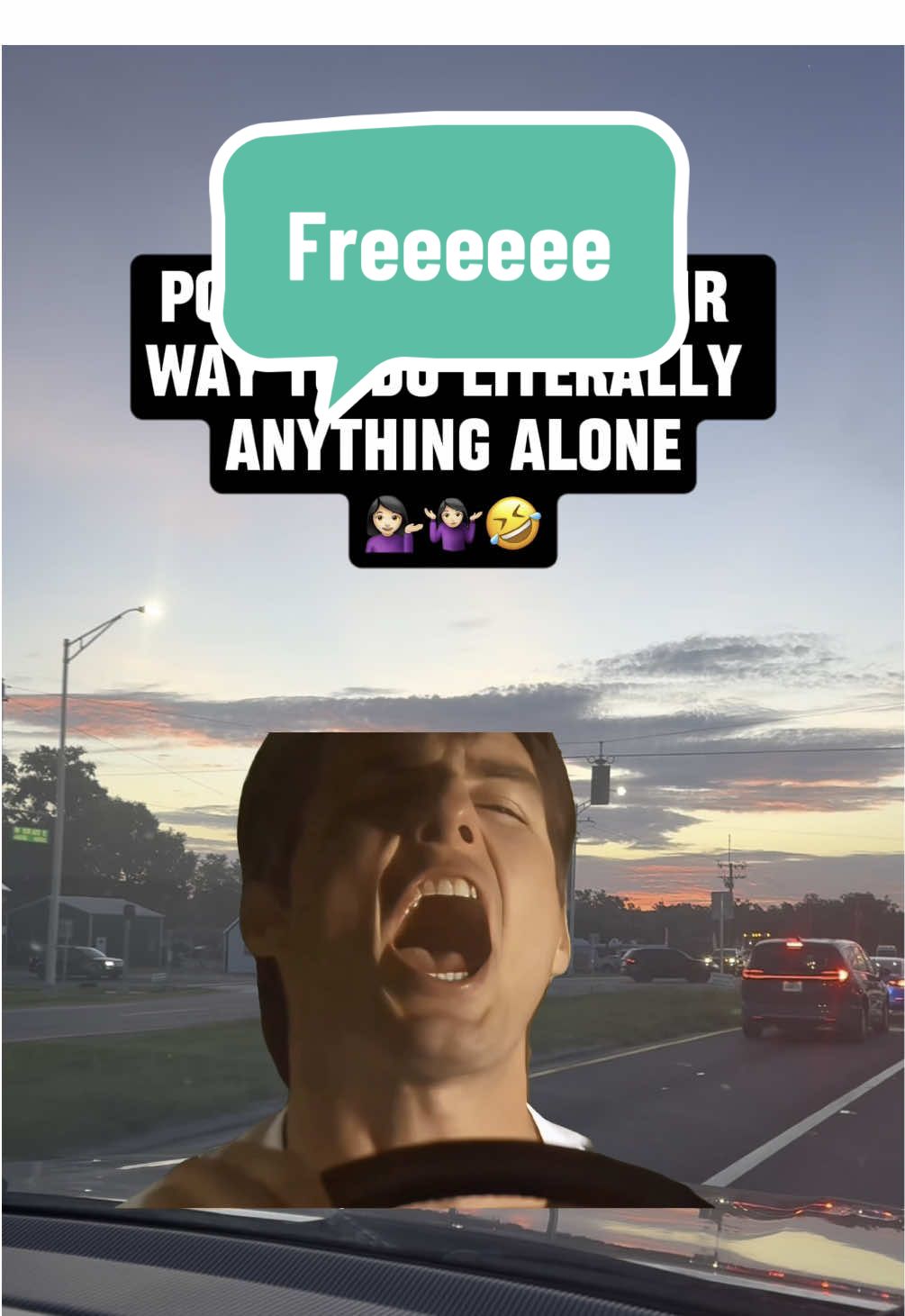 This is motherhood sometimes and that’s OK. Check out that sunset though! 😅🫣😬🤪  #MemeCut  #meme #motherhood #freetime #alonetime #freedom #free 