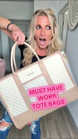 I'm convinced everyone needs these work tote bags & their on sale!! This is the 17 inch ✨ #totebag #totebagstyle #totebags #totebaghaul #totebagaesthetic #tiktokshopcreatorpicks 