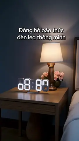 Đồng hồ báo thức trắng trí decor phòng ngủ, phòng làm việc rất đẹp và sang trọng #congnghe4.0 #đồnghồ #decor 