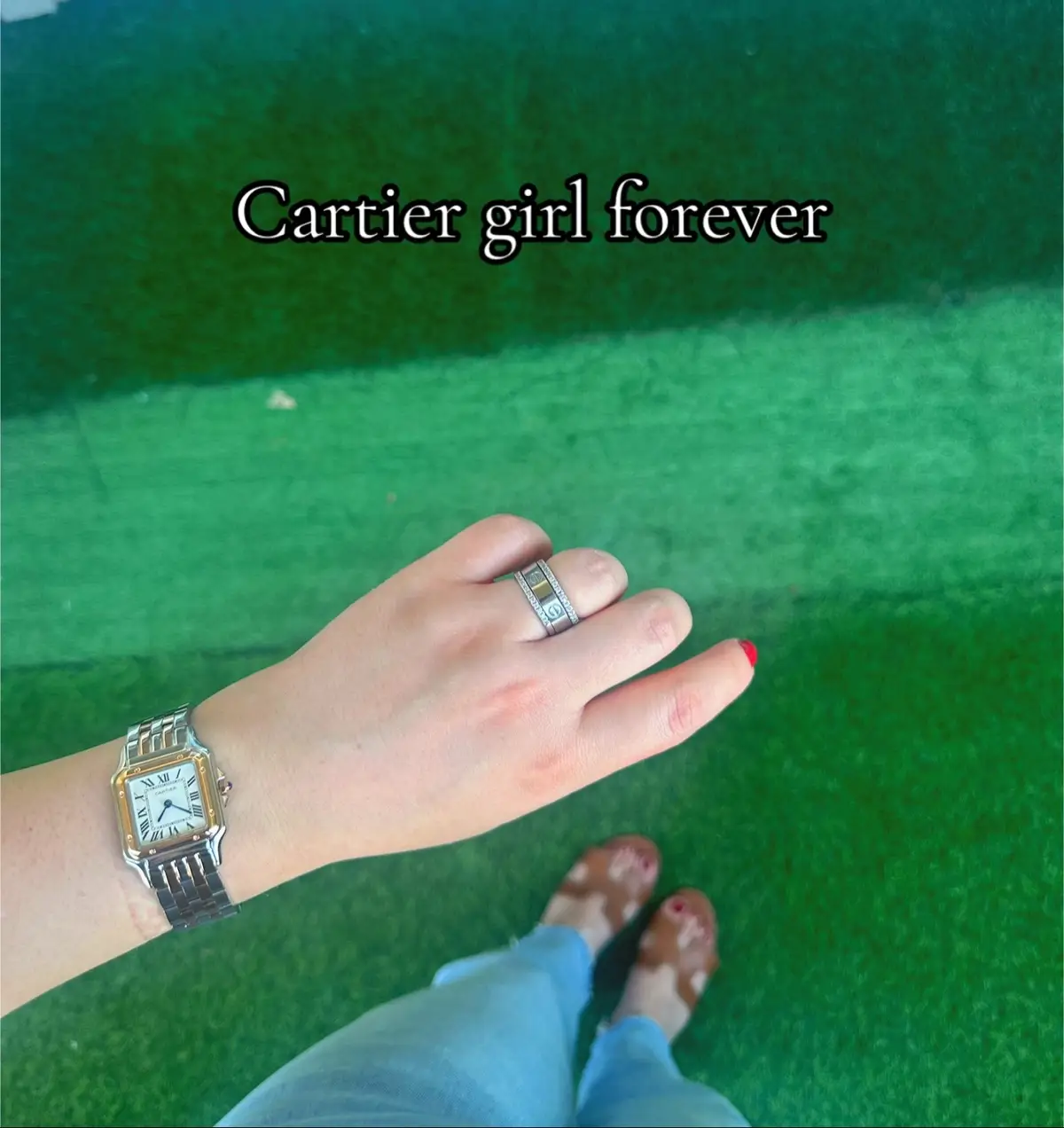 Probably my most worn stack #jewlerystack #cartier #girlthings #lovebracelet #lovering #cartierpanthere 