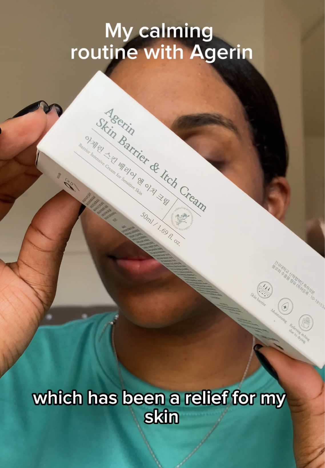 My sensitive skin with atopic dermatitis deserves the best. That’s why I use Agerin’s calming cream that creates a protective barrier, soothes itching, and keeps my skin hydrated. For dark spots, I apply the cream only where needed for a more even and cared-for tone. #skinbarrier #moisturizing #antiaging #soothing #itch #fyp #agerin