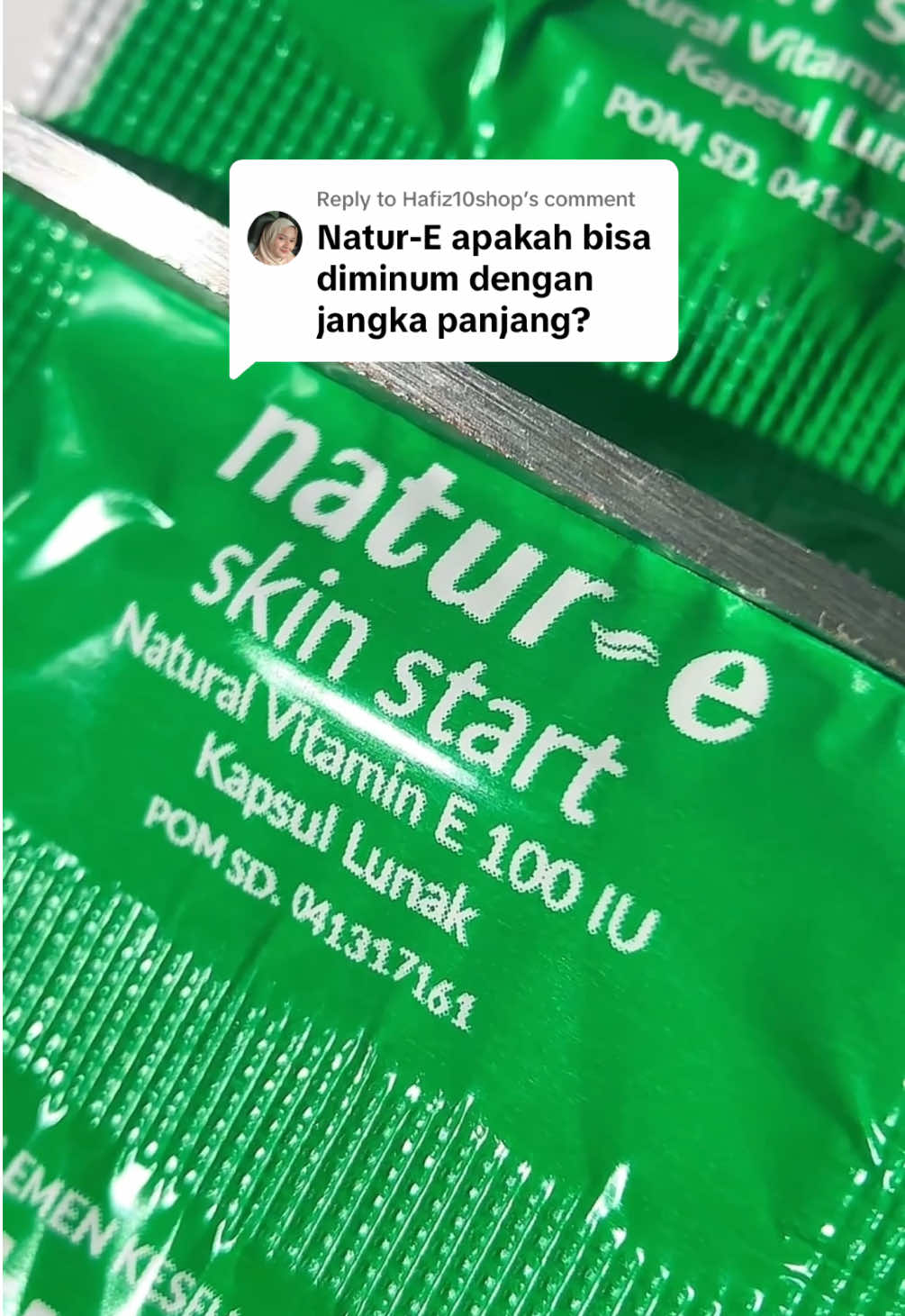 Replying to @Hafiz10shop  Minum Natur-E jangka panjang? Bisa, asal sesuai dosis dan aturan pakai!