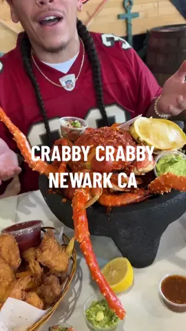 King Crab Nachos And King Crab Molcajetes 🦀  Crabby Crabby In Newark! One Of My Favorite Seafood Boil Spots. A Mexican Cajun Fusion Restaurant 🔥    #kingcrab #crab #bayarea