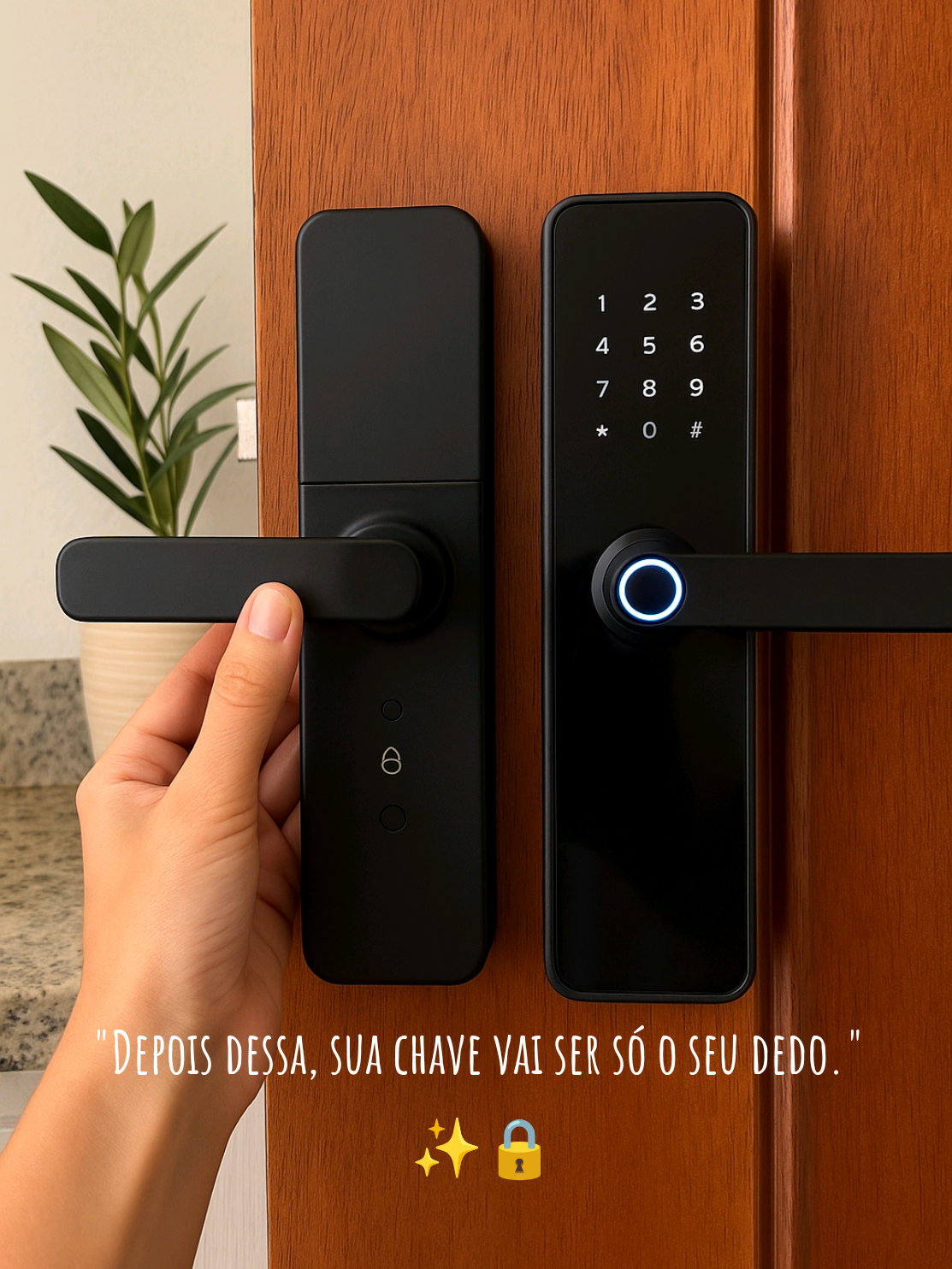 A Fechadura Eletrônica Digital 4 em 1 da Shopee é perfeita para quem busca praticidade e proteção. Abra com biometria, senha touch, chave física ou via Bluetooth pelo celular. Acabamento sofisticado, instalação simples e tecnologia que deixa sua casa mais segura e moderna. #fechaduraeletronica #fechaduradigital #fechadurabiometrica #fechaduracombluetooth #segurançaresidencial #fechaduraporta #fechaduraparatodotipo #fechadurainteligente