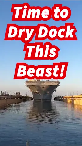 Dry Docking an Aircraft Carrier! #usnavy #aircraftcarrier #drydock #fyp #military