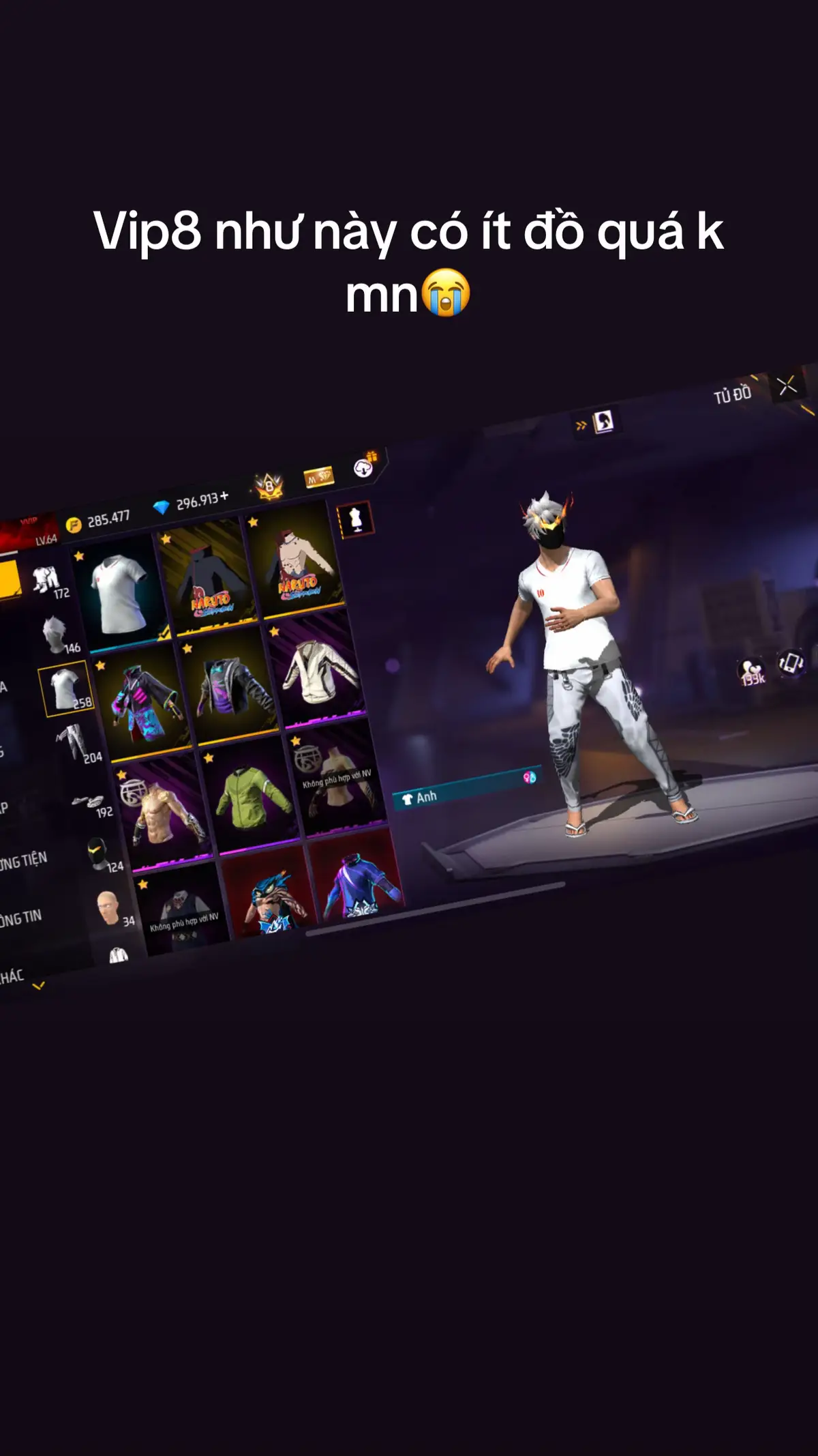 Toàn bị bạn bè chê vip8 mà nghèo😭😭 #ff #freefire #garenafreefire #GamingOnTikTok #nhasangtaofreefire #icyheart #xh #trend #xuhuongff #trendff 