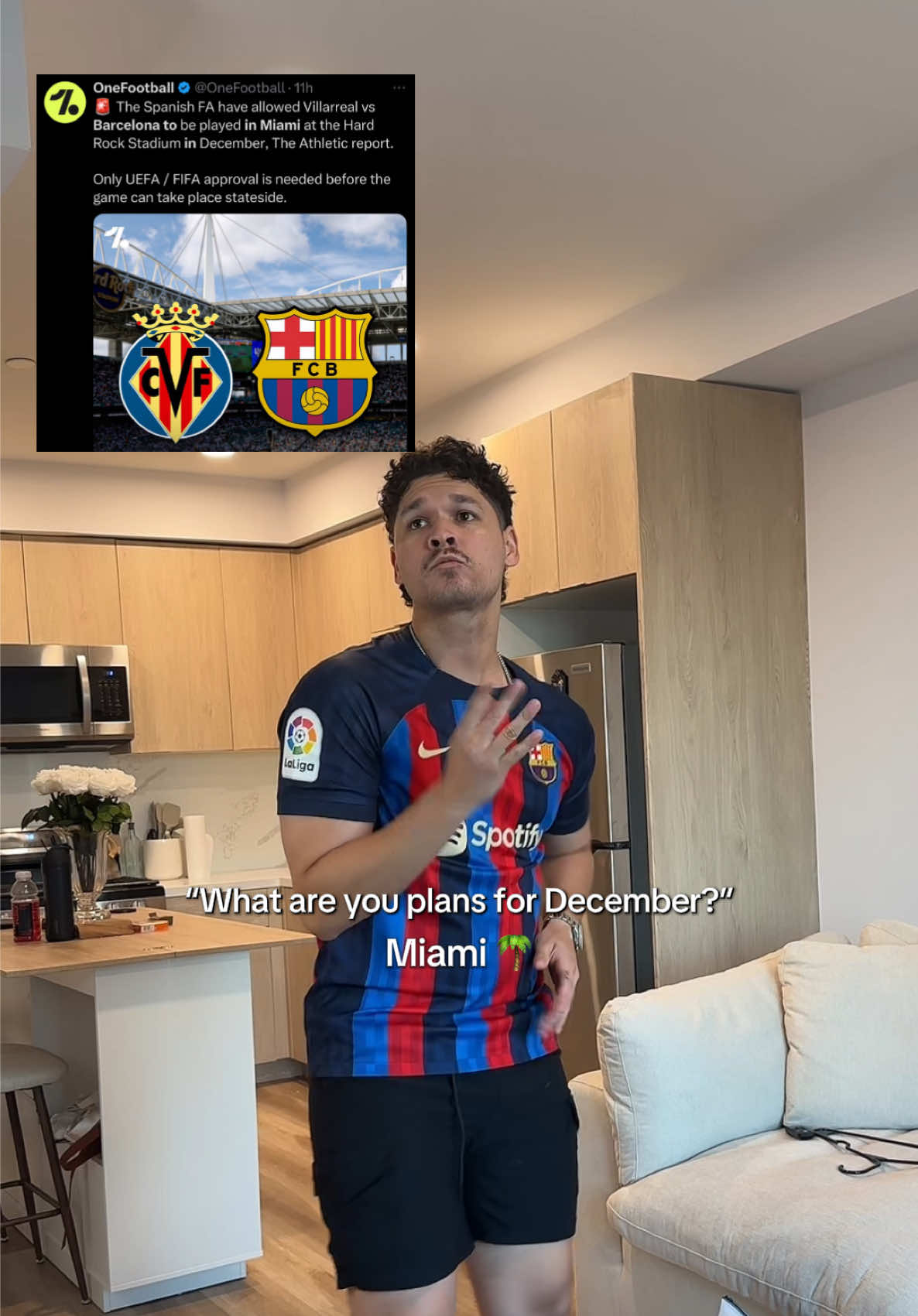 the RFEF has approved La Liga match between Barcelona and Villarreal to be played in Miami 🌴  Now only waiting FIFA to approve and it’s all set 🙂‍↕️🤞🏼  #fcbarcelona #laliga #thecamisetacollective #futbol⚽️ #lamineyamal 