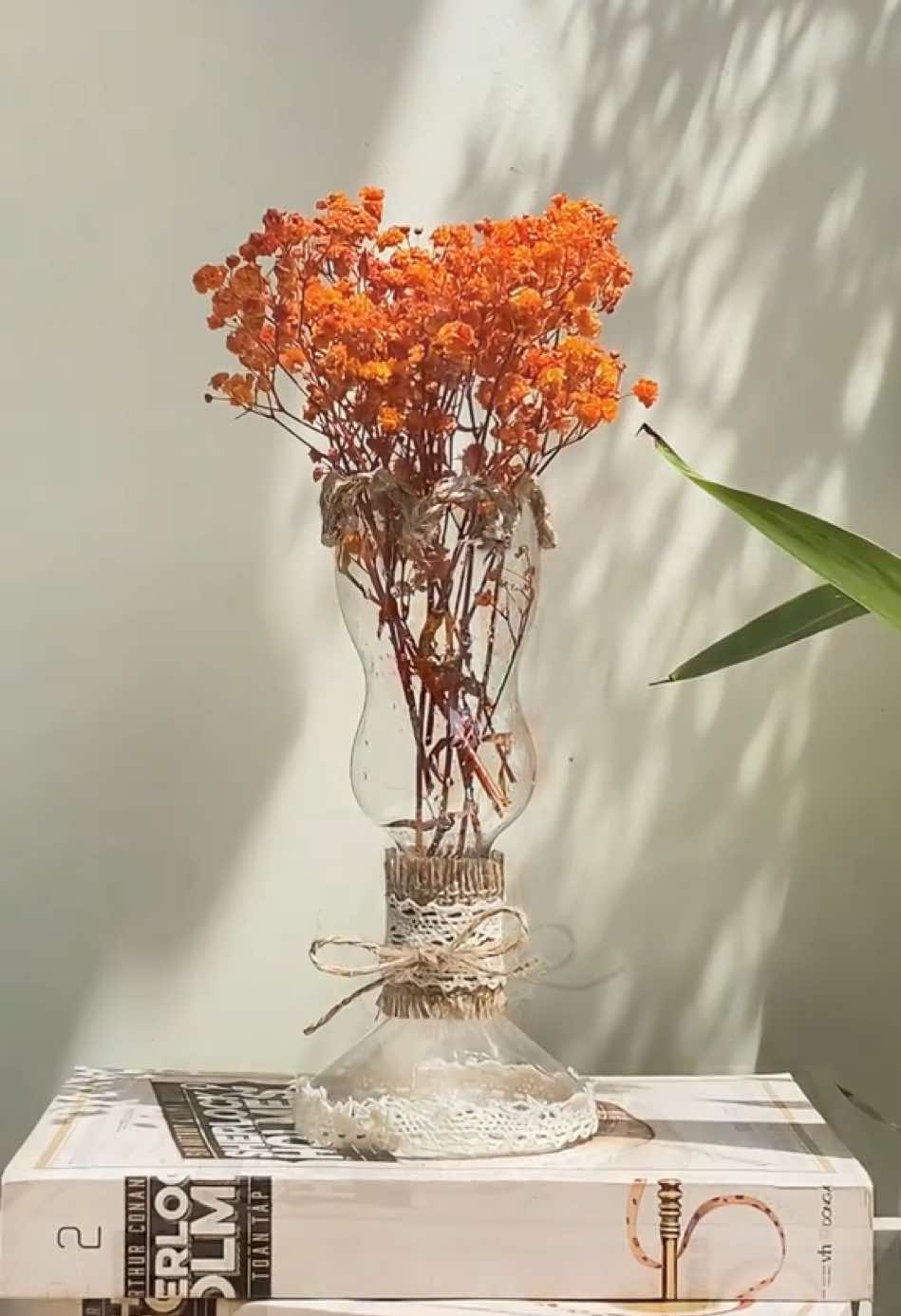 Làm ly rượu đựng nến, cắm hoa...từ chai nhựa 🍷 #fyb #taiche #diy #decor #handmade #trending #xuhuong #recycle #rope #ropetutorial