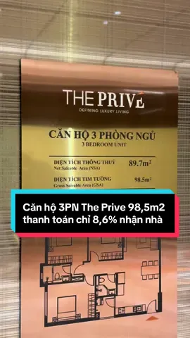 Căn hộ 3PN The Prive 98,5m2 thanh toán chỉ 8,6% nhận nhà, tương đương 900triệu #khanhpegasus #xuhuong #viral #apartment #theprive #datxanhgroup #canhoquan2 