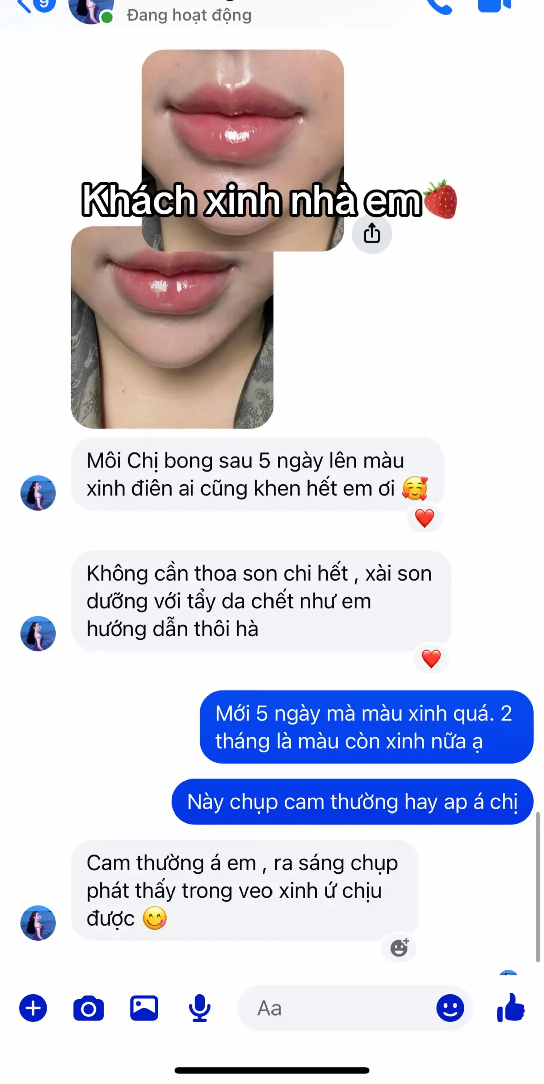Chiếc môi phun sau 5 ngày nhà em Dâu ạ🥰