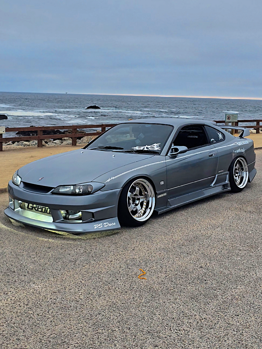 Awesome Nissan silvia S15 @ Monterey, 17 mile drive / pebble beach 🤩👌🏻 #jdm #nissan #silvia #s15 #carweek #monterey #stance 