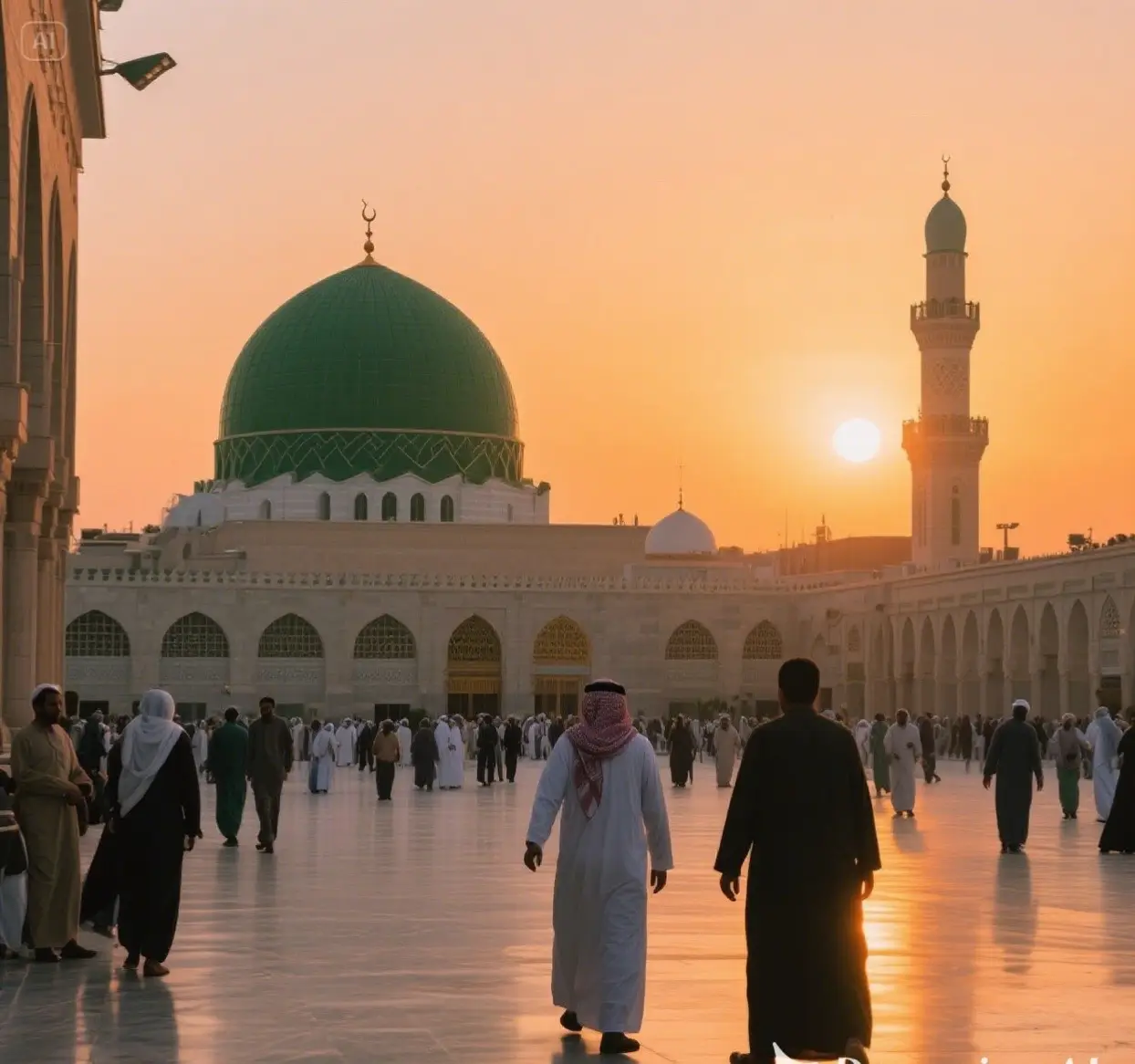This image captures the majestic beauty of masjid al-Nabawi,the prophet’s Mosque,located in the holy city of Madina #islamabadbesutyofpakistan #lslamabad #lahore #pakistan #blogger #fy #foryou #lahorephotographylaho 