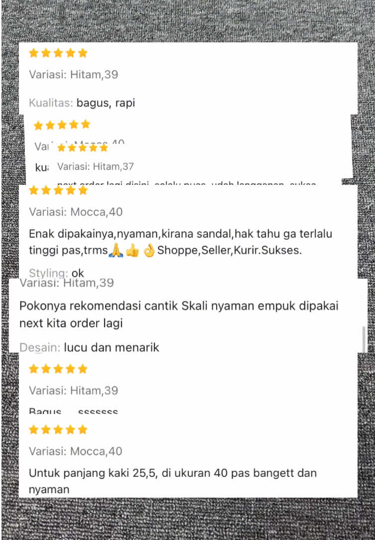 Terimaksih untuk ulasan dari kalian semua jadi makin semangat nih 🥰😍 #heels #heelswanita #rekomndasi #ulasan #soundviral 