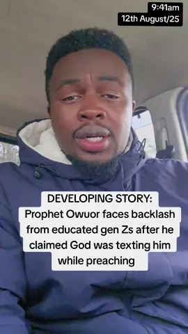 DEVELOPING STORY: Prophet Owuor faces backlash from educated gen Zs after he claimed God was texting him while preaching 