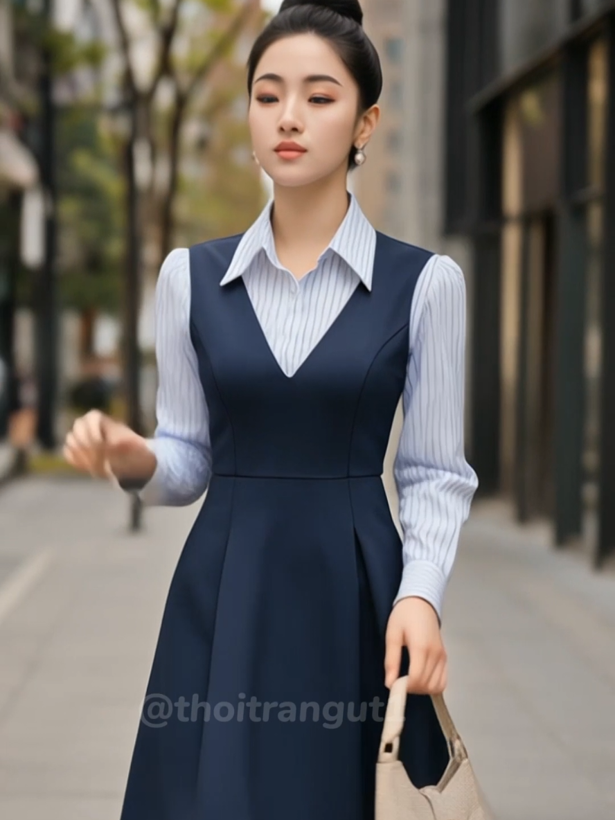 Váy đi làm nhìn như sếp cho các nàng #thoitrangut #vayxinh #quanaonu #thoitrangcongso 
