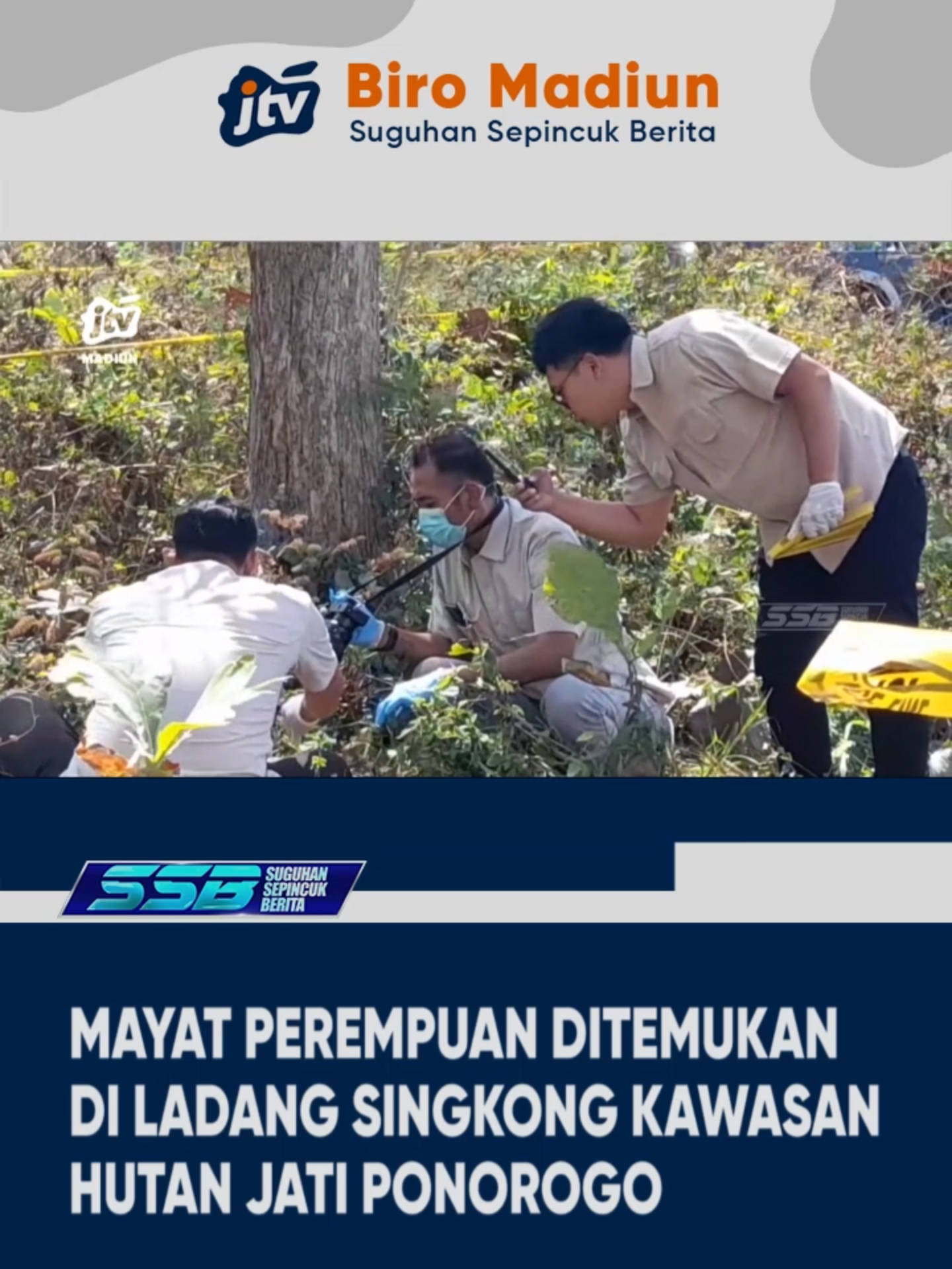 PONOROGO - Penemuan mayat perempuan di ladang singkong kawasan hutan jati Desa Boworejo, Sampung, Ponorogo, menggegerkan warga. Korban diduga janda asal Pacitan berusia sekitar 30 tahun. Polisi masih menyelidiki identitas dan penyebab kematian. #Ponorogo #PenemuanMayat #HutanJati