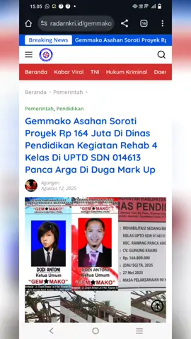 https://radarnkri.id/gemmako-asahan-soroti-proyek-rp-164-juta-di-dinas-pendidikan-kegiatan-rehab-4-kelas-di-uptd-sdn-014613-panca-arga-di-duga-mark-up