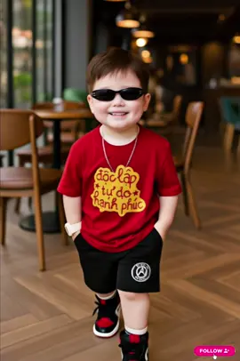 [10-85kg] Áo Thun Yêu Nước, Áo Cờ Đỏ Sao Vàng Kimchibaby Vải 100% Viscose Hữu Cơ Từ Vỏ Cây Thiên Nhiên Mềm Mịn Mát ##xuhuong##2thang9##aothun ##thoitrangchobe##viral