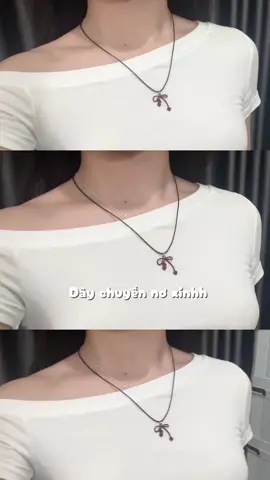 Dây chuyền nơ xinh. ✨🎀🐰☁️#xh #daychuyen #unboxing #fyp #xuhuong 
