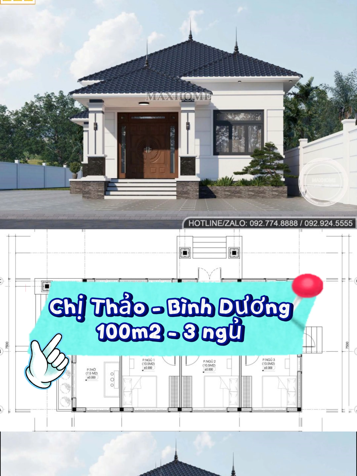 Bật mí bản vẽ nhà cấp 4 mái Nhật 3 phòng ngủ đẹp full công năng #nhacap4 #videoviral #xuhuong #maunhadep #maxhome #nhadep #kientruc