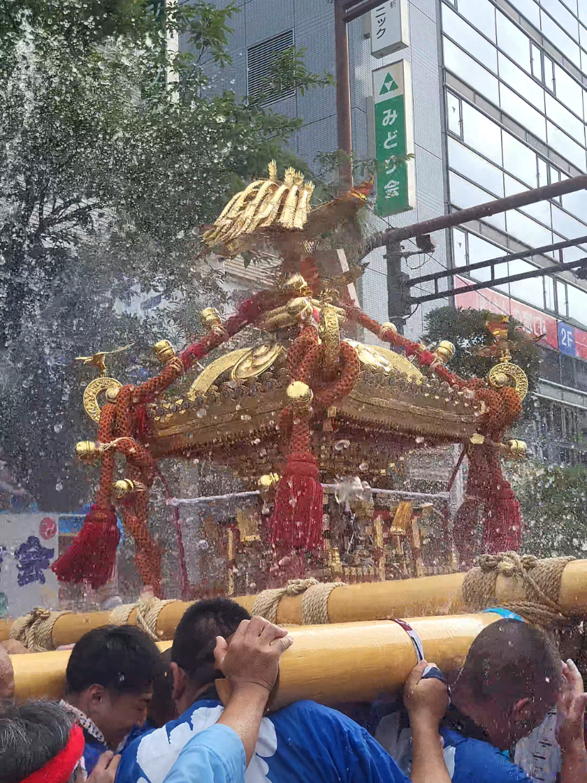 Tokyo’s wildest water festival: Fukagawa Hachiman Matsuri! 💦 Over 30,000 people join in as mikoshi (portable shrines) are splashed with water through the streets of Koto Ward!  On Sunday, August 17, the massive portable shrine will be paraded through the neighborhood - departing from Tomioka Hachimangū at 7 a.m. and returning around 5 p.m. Expect splashing, shouting, and serious summer energy💦 One of Tokyo’s Big Three Festivals - pure summer energy! 🇯🇵✨ #fukagawamatsuri #tokyofestival #japantravel #summerinjapan #matsuri 