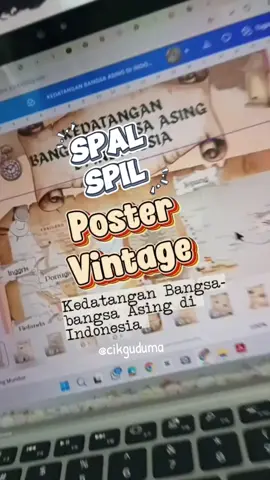Spal Spil Poster Vintage : Kedatangan Bangsa-Bangsa Asing Ke Indonesia  Poster ini akan di print ukuran besar 3*3 yaaa Stay tune, kira-kira jadinya gimana nih ❤️❤️❤️ #guru #gurumuda #gurutiktok #gurusd  #Canva 