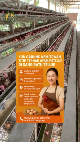 🐔 Yuk Gabung Kemitraan Titip Ternak Ayam Petelur di Sang Ratu Telur! 🥚 💼 Dikelola oleh tim profesional 📜 Kontrak kerja resmi & bernotaris 💰 Keuntungan transparan & rutin ✅ Cocok untuk pemula maupun yang ingin menambah penghasilan 📞 Hubungi kami sekarang untuk info lengkap!#sangratutelur #BisnisBerkah #ayamraspetelur #ayampetelorindonesia #peternakanindonesia 
